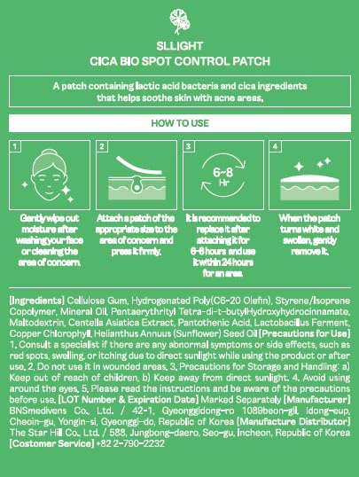 Cica Bio Spot Control Patch (1 Box, 62pcs) | Soothing Acne Patch for Redness & Blemishes | With Cica, Niacinamide & Tea Tree | Gentle for Sensitive Skin | Korean Skincare-FemmiqueWomen