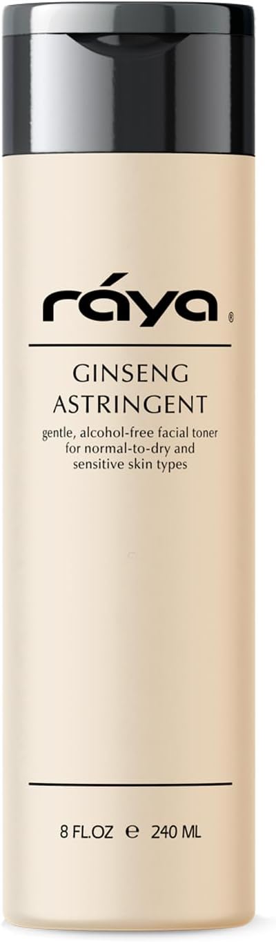 RAYA Ginseng Astringent with AHA 6 oz (G-205) | Gentle Glycolic Facial Toner for Dry and Sensitive Skin | Helps Tighten Pores, Smooth Complexion, and Reduce Fine Lines | Made with Alpha Hydroxy Acids-FemmiqueWomen
