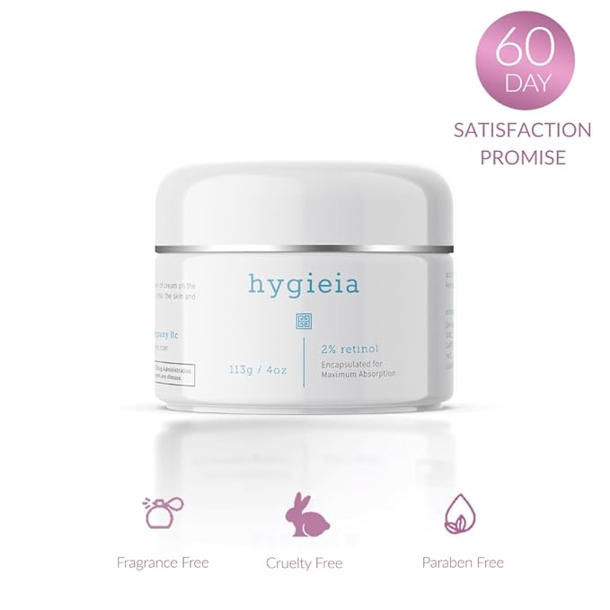 Hygieia + Encapsulated 2% Retinol Cream, 4oz – Liposomal Anti-Wrinkle Cream for Face, Neck & Body – Fast & Deep Cellular Absorption – Day or Night Cream for Firming, Lifting & Repairing Aging Skin-FemmiqueWomen