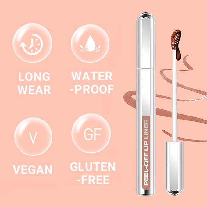 3 Colors Peel Off Lip Liner Stain Kit, Long Wear Matte Lip Tint Stain Set with Tweezer for Women, Waterproof Transfer Proof Highly Pigmented Peel Off Liquid Lipstick for All Skin Types (#3,4,5)-FemmiqueWomen