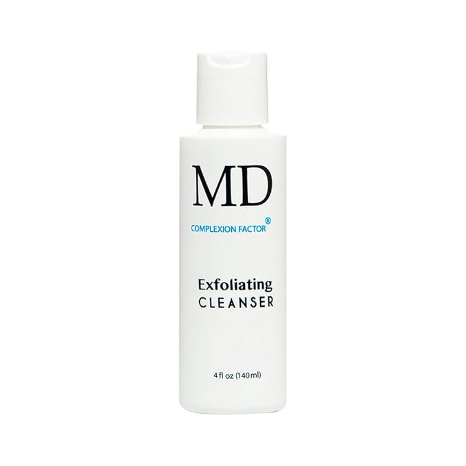 MD Complexion Factor Exfoliating Cleanser (4fl oz) Exfoliating Facial Cleanser with Benzoyl Peroxide - Gentle Face Exfoliator & Cleanser for Deep Pore Cleansing & Removing Acne - Skin-friendly Formula-FemmiqueWomen