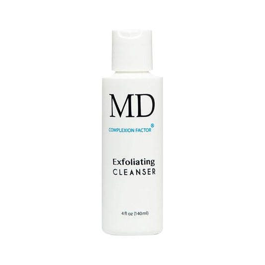 MD Complexion Factor Exfoliating Cleanser (4fl oz) Exfoliating Facial Cleanser with Benzoyl Peroxide - Gentle Face Exfoliator & Cleanser for Deep Pore Cleansing & Removing Acne - Skin-friendly Formula-FemmiqueWomen