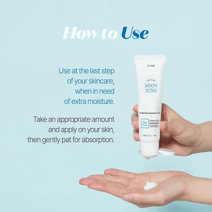 ETUDE SoonJung 2x Barrier Intensive Cream (Original), Hypoallergenic Shea Butter Hydrating Facial Cream for Sensitive Skin, Water-oil Balance & Panthenol, Korean Skin Care (2.02 Fl Oz)-FemmiqueWomen