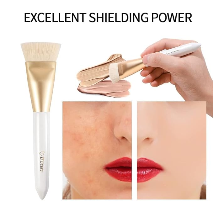 DUcare Contour Brush, Flat Top & Oval Head Face Contouring Brush For Blending & Buffing, Multi-Purpose Face Makeup Brushes for Liquid Foundation/Cream/Facial Mask-FemmiqueWomen