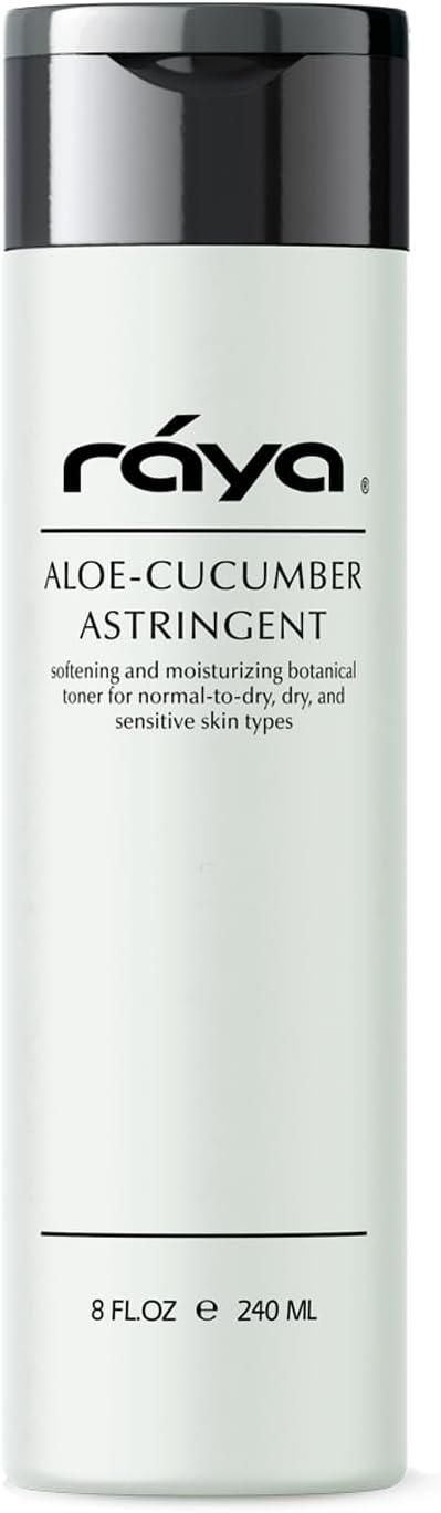Raya Aloe Cucumber Astringent (202), Facial Toner for Dry and Sensitive Skin - Refreshing, Hydrating and Calming Formula, Gentle Pore Tightening Skincare, Cruelty, Paraben & Alcohol-Free, 8 fl oz-FemmiqueWomen