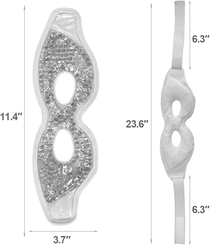 Jakuva 2PCS Cooling Eye Mask Sleeping Mask, Ice Eye Pads & Cold Eye Packs & Heat Cold Compress Pack Eye Spa Pad for Puffy Eyes,Puffiness,Headache,Stress Relief (Gray&Black)-FemmiqueWomen