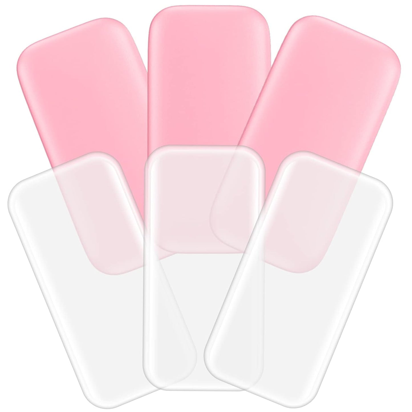 6PCS Silicone False Eyelash Holder Pads for Eyelash Extensions Loose Lash, Reusable Eyelash Extensions Tools, Transparent and Pink-FemmiqueWomen