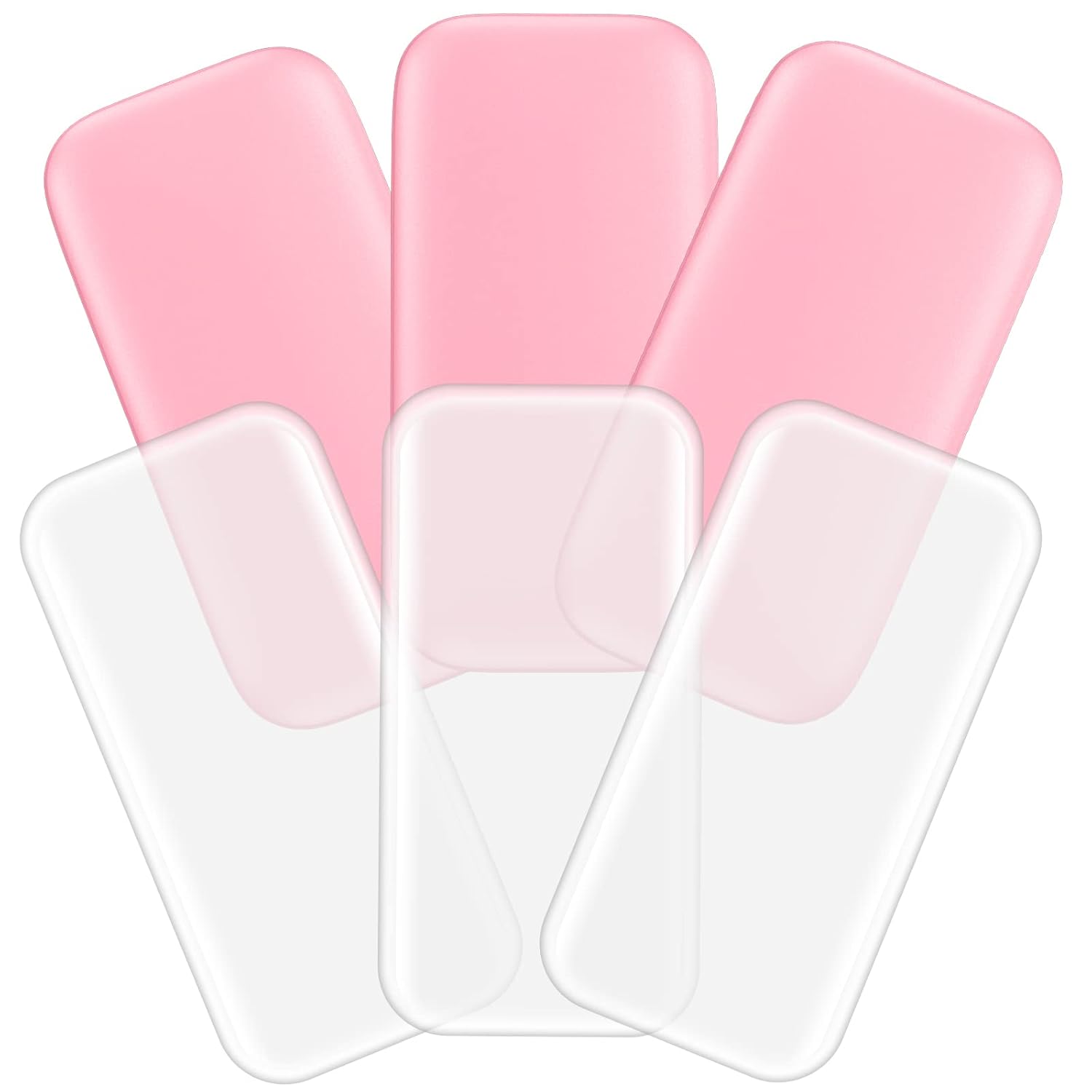 6PCS Silicone False Eyelash Holder Pads for Eyelash Extensions Loose Lash, Reusable Eyelash Extensions Tools, Transparent and Pink-FemmiqueWomen