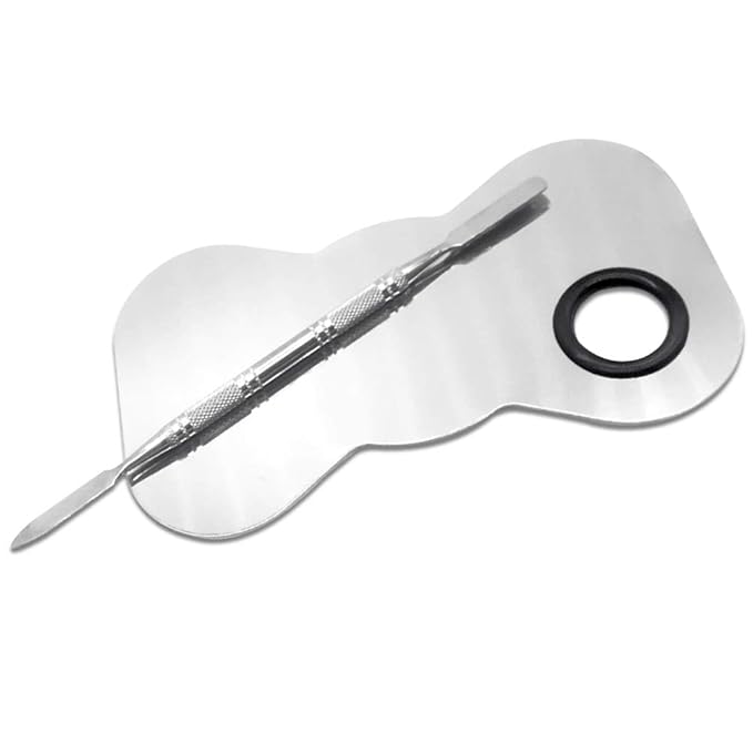 2 Pack Professional Makeup Palette, 2 Types Pro Lady Stainless Steel Cosmetic Artist Spatula with Spatula Tool for Mixing Foundation-FemmiqueWomen