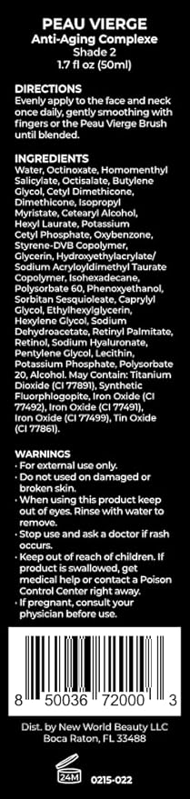 MĒTIER® Peau Vierge Complexe, Hydrating Tinted Moisturizer, Retinol, Hyaluronic Acid, 1.7 fl oz (Shade 2 - light/medium)-FemmiqueWomen