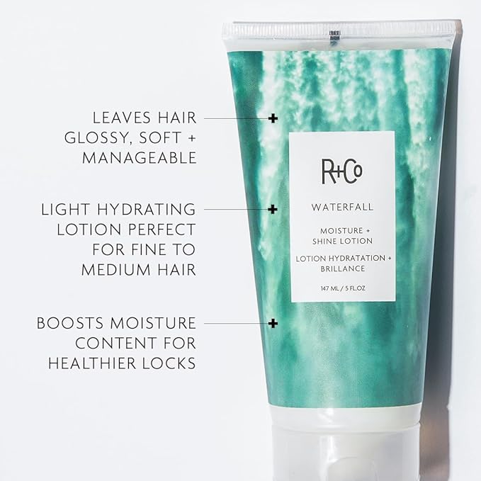 R+Co Waterfall Moisture and Shine Lotion | Lightweight Hair Hydration + Softness | Vegan + Cruelty-Free | 5 Fl Oz-FemmiqueWomen