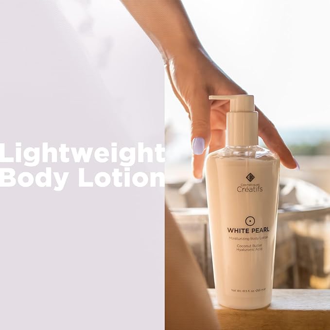 White Pearl Moisturizing Body Lotion with Coconut Butter and Hyaluronic Acid, 8.5 fl. oz.-FemmiqueWomen