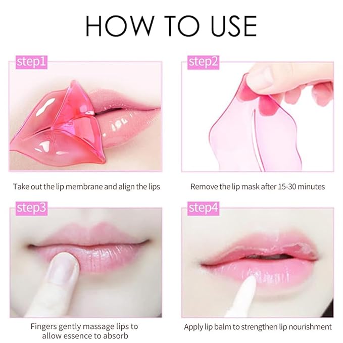 30 Pieces Gel Lip Mask Collagen Crystal Pink Lip Masks, Moisture Lip Care Mask For Anti-Ageing & Anti Chapped, Anti-Wrinkle, Firms Hydrates Lips Fade Lip Color, Make Your Lip Sexy & Plump Your Lips-FemmiqueWomen
