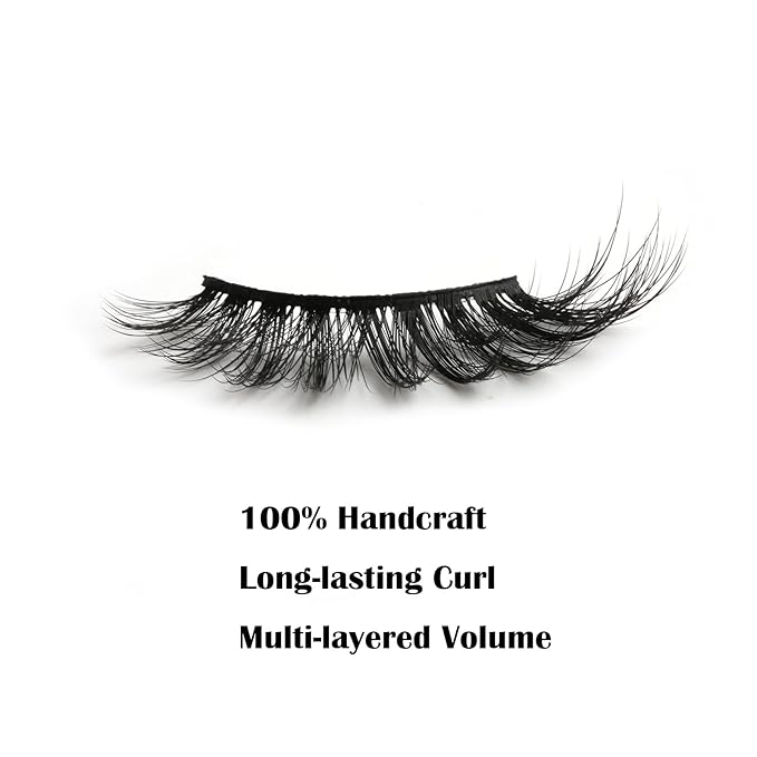 SUNWELL False Eyelashes 16mm Mink Lashes Cat Eye Faux Mink Lashes 8D Fluffy Strip Lashes Soft Wispy Luxury Volume Fake Eyelashes 10 Pairs Pack-FemmiqueWomen