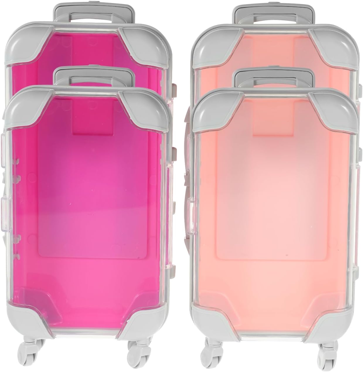 4-Piece Mini Eyelash Box Set Travel Makeup Organizer Portable False Lash Storage Case Pink Rose Red 6.49X3.34X1.96 Inches-FemmiqueWomen