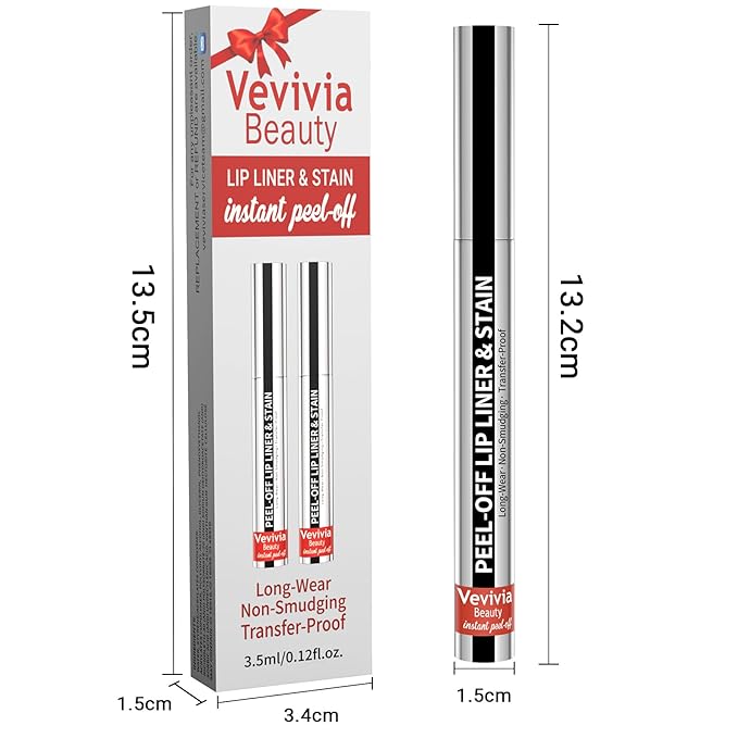 2pcs Lip Stain Peel Off - Lip Liner Stain Long Lasting Waterproof,2-in-1 Lip Liner with Tweezer Nude Matte,Non-Stick Cup,Highly Pigmented，Natural Finish,Stay On All Day,Perfect for Gift (Mauve+Rose)-FemmiqueWomen