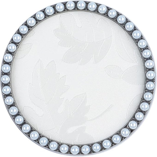 1 Pc Resin Nail Art Palette Nail Art Display Holder Round Inlay Rhinestone Makeup Palette Nail Painting Palette Gel Polish Colors Mixing Pallet (White)-FemmiqueWomen