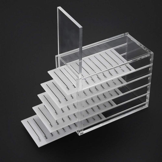 Acrylic Cosmetic Storage Makeup Organizer Clear Eyelash Storage Box Eyelashes Glue Pallet Holders 5 Layers Grafting Eyelash Extension Tool-FemmiqueWomen