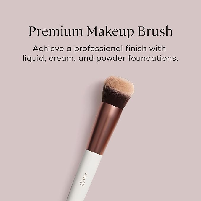 EVER Foundation Brush, Professional Face Makeup Brushes for Liquid and Powder Foundation, Contoured Foundation Brush, Vegan and Cruelty-Free-FemmiqueWomen
