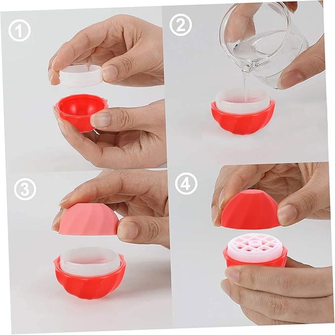 10pcs Box Spherical Lipstick Case Bulk Lip Balm Lipgloss Lip Gloss Round Ball Containers Lip Balm Containers Lip Balm Sphere Container Empty Lip Balm Sphere Lip Balm Bottles Red-FemmiqueWomen