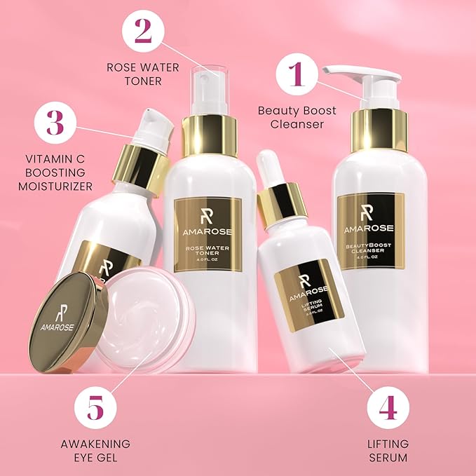 Amarose Rose Water Spray - Revitalizing, Facial Toner - Water for Face - Rose Water Toner - All Skin Types - Hydrating- Rosewater, Spray, Mist with Hyaluronic Acid-FemmiqueWomen