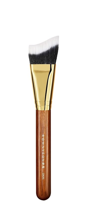 Desert Oak Series Terraced Contour Brush - 27mm Dual-Height Design with 5mm Flat Edge & 22mm Slope for Precision Sculpting, Bubinga & Brass (CM 191)-FemmiqueWomen