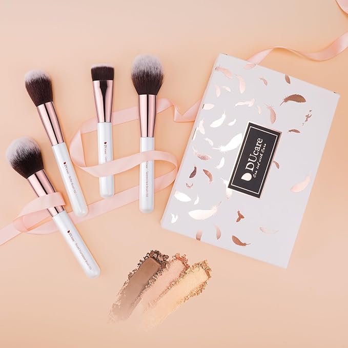 DUcare Makeup Brushes Set Professional 27Pcs Makeup Brushes Premium Synthetic Kabuki Foundation Blending Face Powder Blush Concealers Eye Shadows Make Up Brushes Kit White-FemmiqueWomen