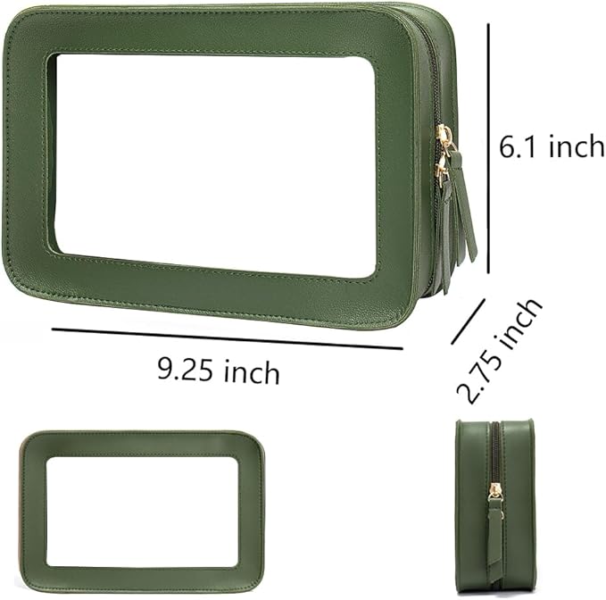 Clear Makeup Bag Small, TSA Approved Portable Toiletry Bag with Zipper Cosmetic Travel Bag Makeup Organizer Case Mini Makeup Pouch for Purse Car Organizer Bag for Women Men-FemmiqueWomen