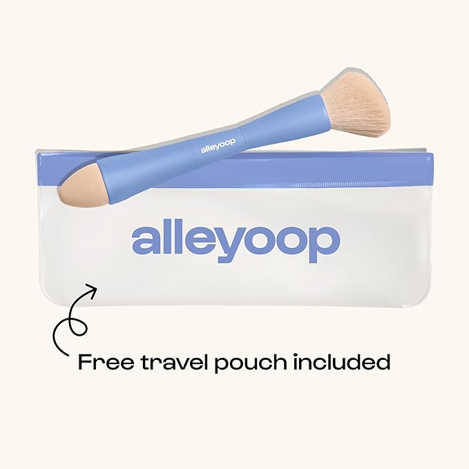 Alleyoop Multi-Tasker 4-in-1 Travel Makeup Brush Set – Compact Makeup Brushes with Blending Sponge, Eyeshadow, Eyebrow & Liner, Blush & Bronzer Brush – Mini Makeup Tools Kit for Women, Vegan-FemmiqueWomen