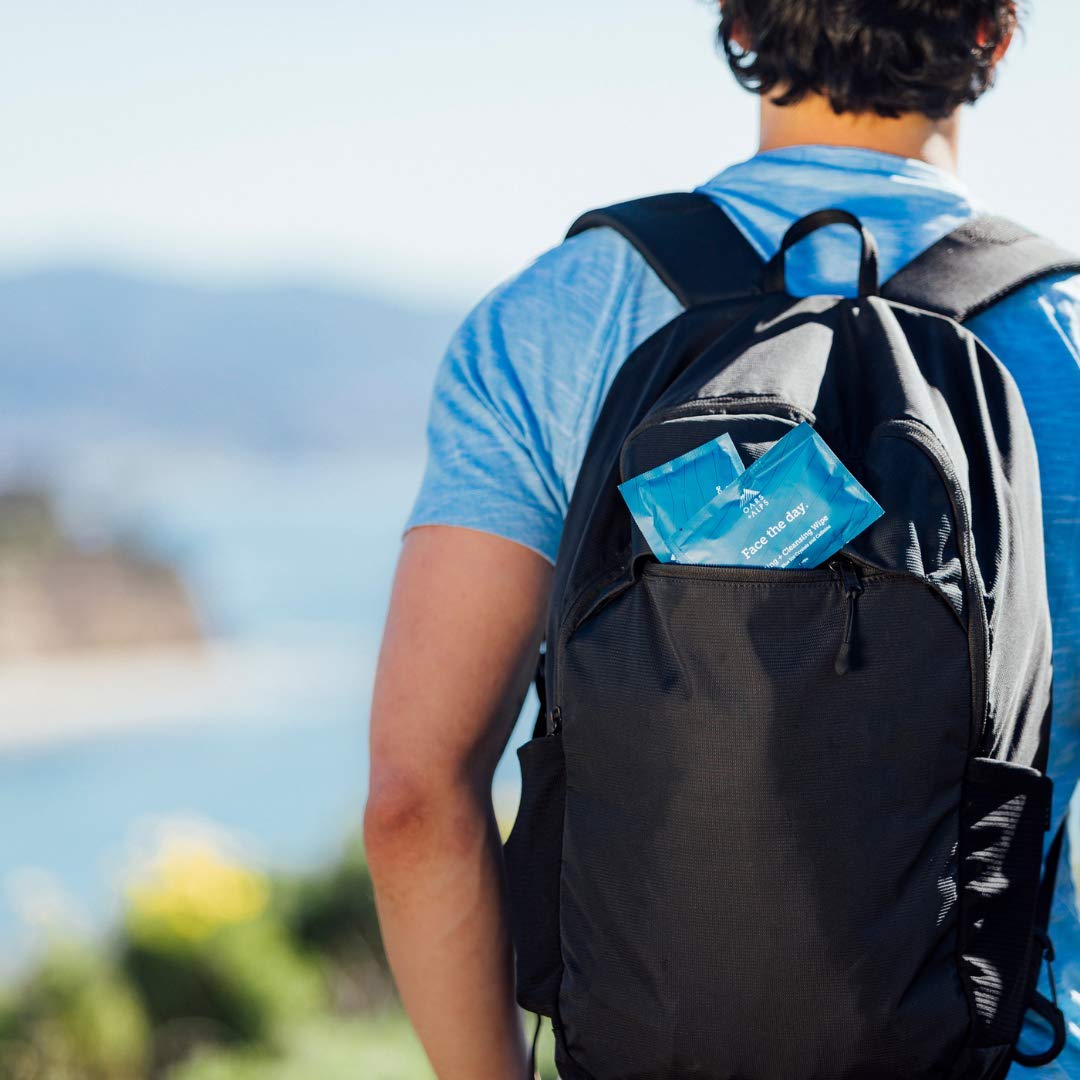 Oars + Alps Cooling Face & Body Wipes, Dual Sided Cleansing Towelettes with Menthol & Ginseng, Dermatologist Tested, Post-Workout & Travel Friendly, 14 Count-FemmiqueWomen