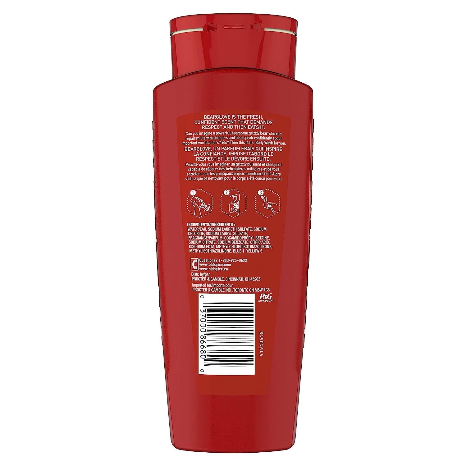 Old Spice Wild Bearglove Scent Body Wash for Men, Red 16 Oz, Packaging may vary Red-FemmiqueWomen