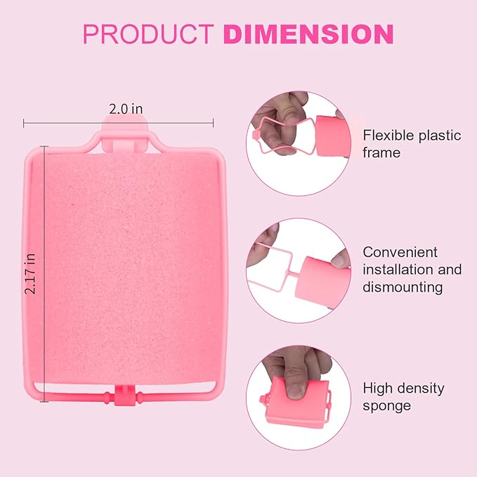 24 Pieces Foam Sponge Hair Rollers - Soft Sleeping Hair Curlers for Hair Styling (2inch, Pink)-FemmiqueWomen