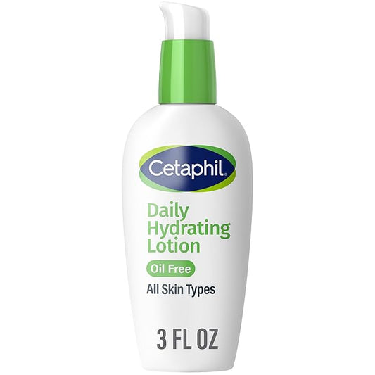 Cetaphil Daily Hydrating Lotion for Face, With Hyaluronic Acid, 3 fl oz, Lasting 24 Hour Hydration, for Combination Skin, No Added Fragrance, Non-Comedogenic-FemmiqueWomen