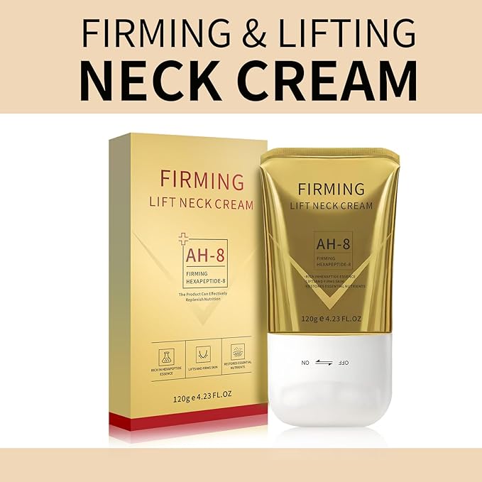 AH-8 Firming Neck Cream with Roller, Tightening & Lifting Cream for Sagging Skin, Contains Hexapeptide, Moisturizing for Face & Body Skin Tightening Cream-FemmiqueWomen