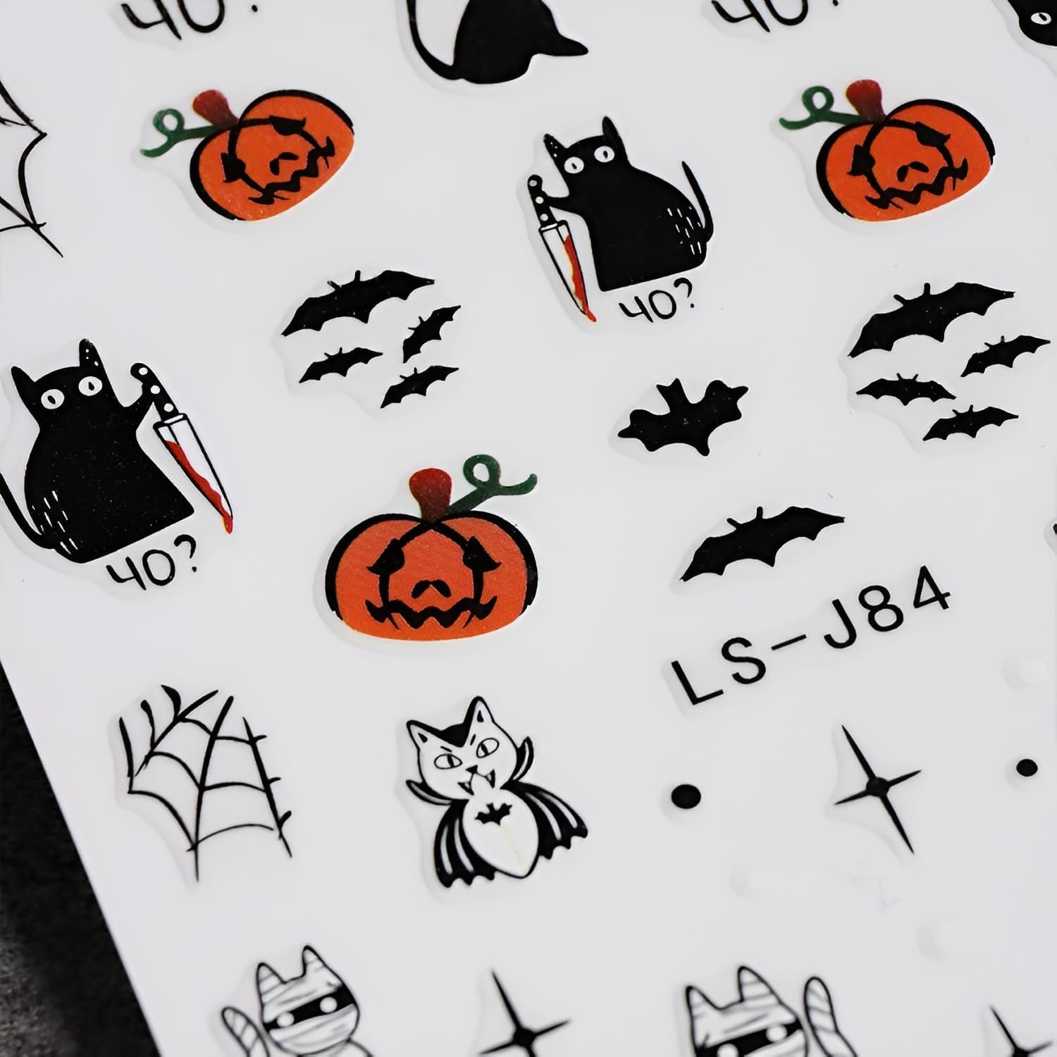 12 Sheets Halloween Nail Stickers for Nail Art 3D Self Adhesive Halloween Nail Decals Cute Ghost Nail Art Stickers Pumpkin Nail Design DIY Manicure Cat Bat Nails Supplies for Women Girls-FemmiqueWomen
