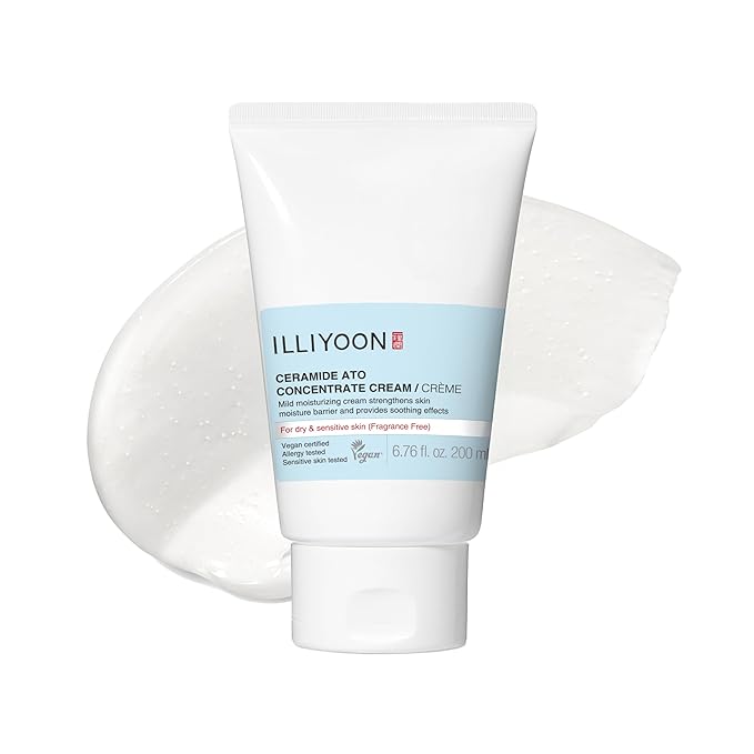 Illiyoon Ceramide Ato Concentrate Cream | Moisturizer for Dry & Sensitive Skin, 100hr Lasting Hydration, For Face & Body, Gentle for Infants, Moisture Barrier Repair, Vegan Certified, 6.76 fl.oz.-FemmiqueWomen