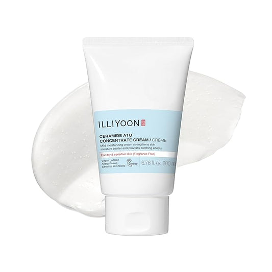 Illiyoon Ceramide Ato Concentrate Cream | Moisturizer for Dry & Sensitive Skin, 100hr Lasting Hydration, For Face & Body, Gentle for Infants, Moisture Barrier Repair, Vegan Certified, 6.76 fl.oz.-FemmiqueWomen