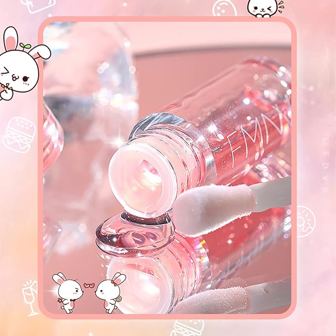 2Pcs Crystal Jelly Lip Oil Moisturizing Hydrating Lip Care Hydrating Lip Gloss Tinted Lip Balm, Long Lasting & Nourishing Lip Glow Oil, Non-sticky Fresh Texture-FemmiqueWomen