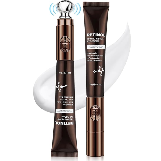 20g Eye Cream with Electric Massager, Moisturizing Anti-Wrinkles Eye Cream, Anti Aging Eye Cream for Dark Circles and Puffiness, Results in 3-4 Weeks to Reduce Fine Lines-FemmiqueWomen