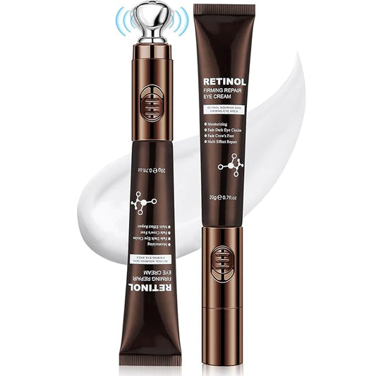 20g Eye Cream with Electric Massager, Moisturizing Anti-Wrinkles Eye Cream, Anti Aging Eye Cream for Dark Circles and Puffiness, Results in 3-4 Weeks to Reduce Fine Lines-FemmiqueWomen