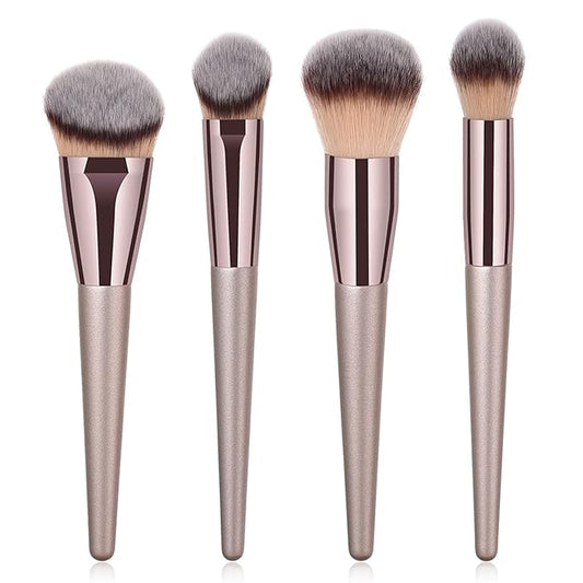 4pcs Professional Makeup Brush Set, Premium Synthetic Liquid Foundation Brush Blending Powder Tapered Kabuki Makeup Brushes Cosmetics Applicator-FemmiqueWomen