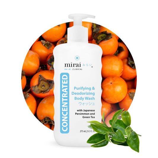 Mirai Clinical Body Wash for Strong Body Odor - Renewing Body Purifying & Deodorizing with Natural Persimmon & Green Tea Extracts - Nonenal Eliminator for Women & Men - 9.29 Fl oz-FemmiqueWomen