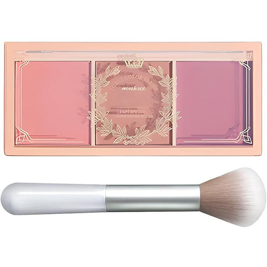 3 Color Matte Pink Blush Palette with Brush, Long Lasting Cheek Makeup, Light and Smooth Blush Powder for Face Beauty-FemmiqueWomen