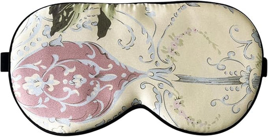 100% Pure Silk Eye Mask Sleep Eye Mask Eye Cover Eyeshade Sleeping Eye Mask Floral Colors (#28)-FemmiqueWomen