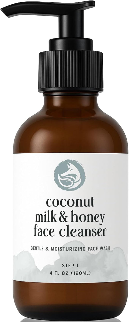 Hydrating Face Cleanser - Coconut Milk & Honey 4oz | Nourishing Daily Cleanser for All Skin Types — Gentle Non-Drying Formula, Fragrance-Free with Jojoba Oil & Aloe, Ideal for Sensitive Skin-FemmiqueWomen