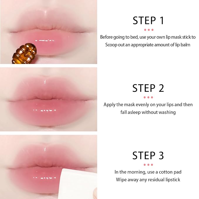 3 PCS Bee Lip Balm Honey Pot, Honey & Strawberry & Watermelon Lip Mask Overnight Propolis Moisturizing Lip Balm Hydrating Prevention Dry and Crack Lip Scrubs Exfoliator Lip Wrinkle Care (Set B)-FemmiqueWomen