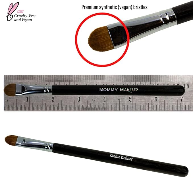 Creme Definer Eyeshadow Brush (1 Pc) Soft & Thick Premium Synthetic Vegan Bristles, Flat Cream Eye Shadow Brush for Makeup Artist-Quality Results, Cruelty-Free by Mommy Makeup-FemmiqueWomen