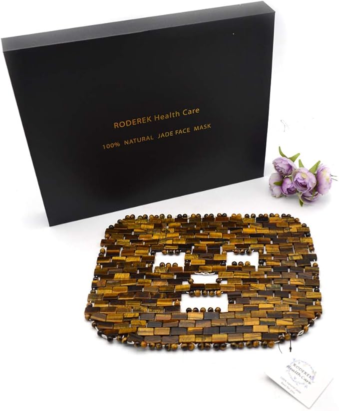 Jade Ice Sleeping Mask, Jade Mask for Relieving Face & Eye Puffiness Migraine, Anti Wrinkle Mask Therapy, Yoga Meditation Tools (Tiger's eye Jade)-FemmiqueWomen