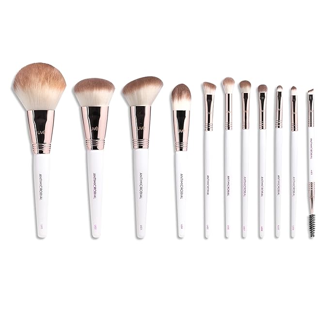 Professional Makeup Brush 11 Piece Set, Premium Synthetic Vegan Brushes Kit for Blending Powder, Foundation, Concealer, Blush & Eye Shadow, Cruelty-Free-FemmiqueWomen