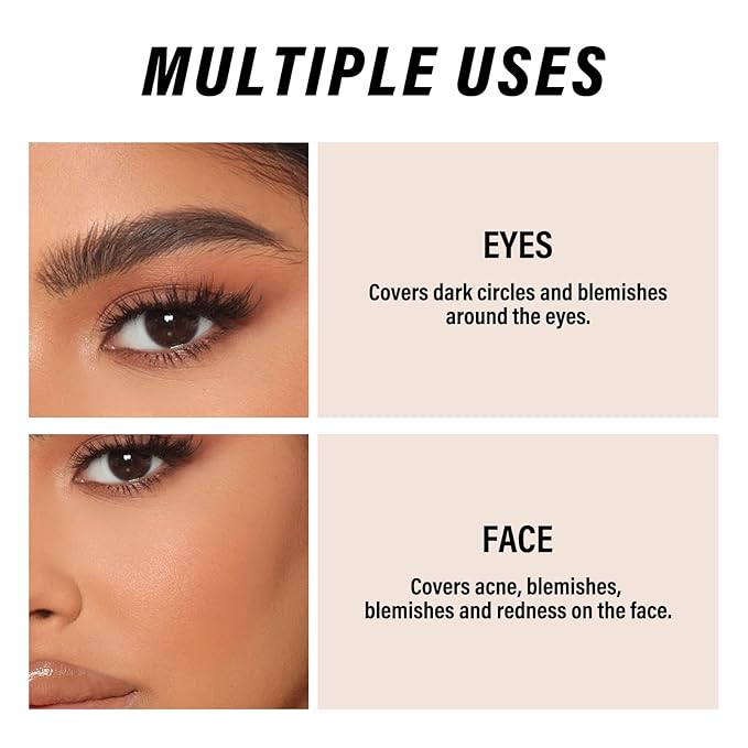 2pcs Liquid Concealer Set with Brush,Full Cover,Concealer Wand with Matte Finish,Corrects，Covers，Long Wear Up to 24hr-FemmiqueWomen